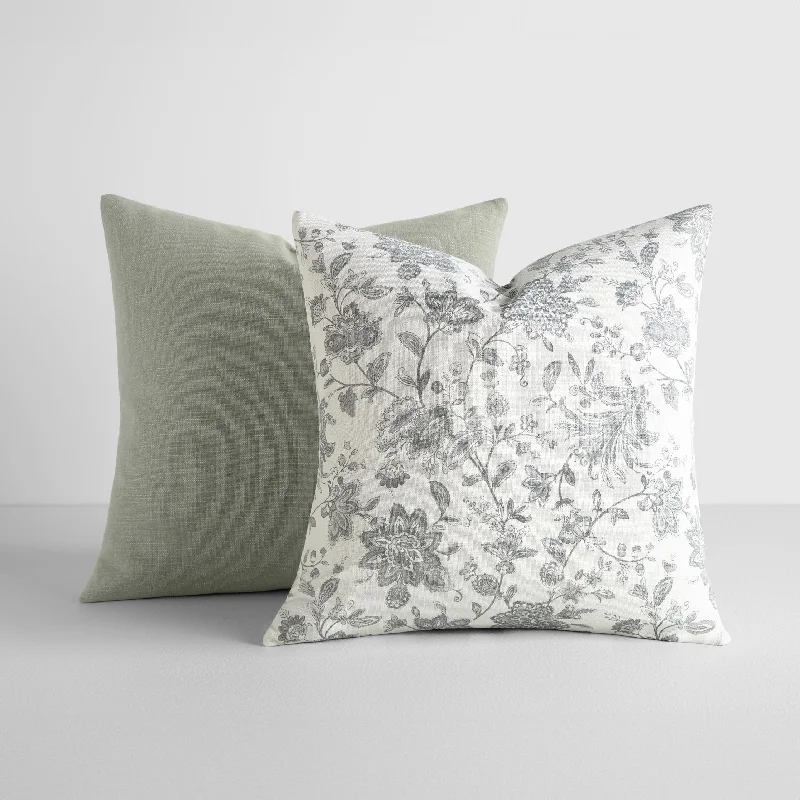 2-Pack Cotton Slub Decor Throw Pillows in Jacobean