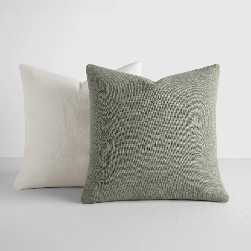 2-Pack Cotton Slub Decor Throw Pillows in Solids