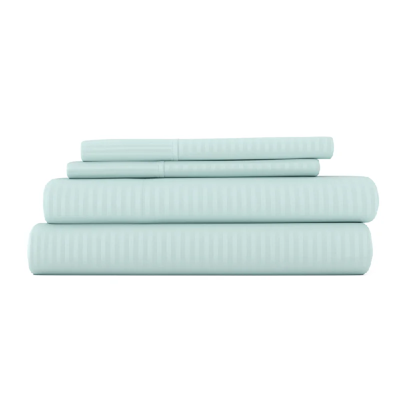 Striped Embossed 4-Piece Sheet Set