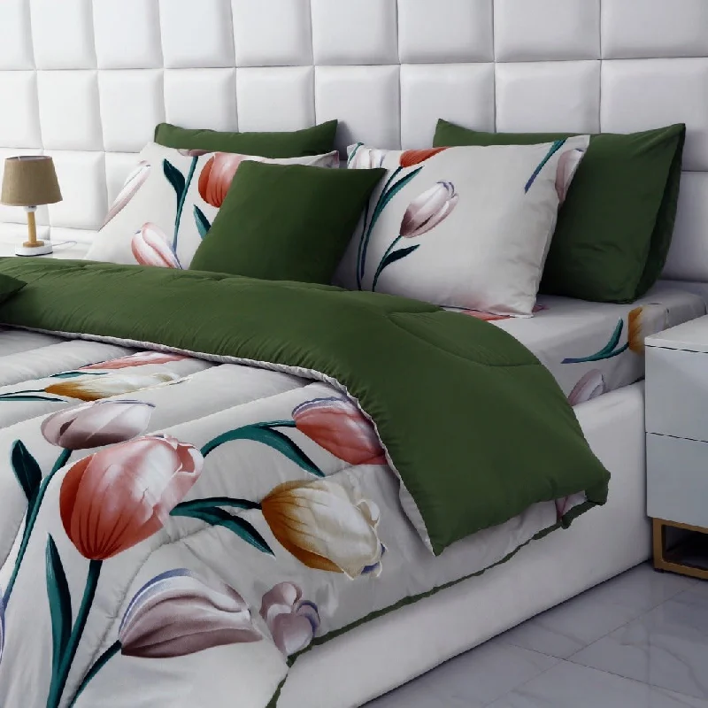 5 PCs Single Comforter Set-15187-Tulip