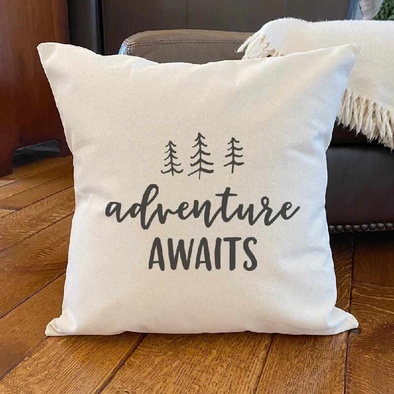 Adventure Awaits (Trees) - Square Canvas Pillow