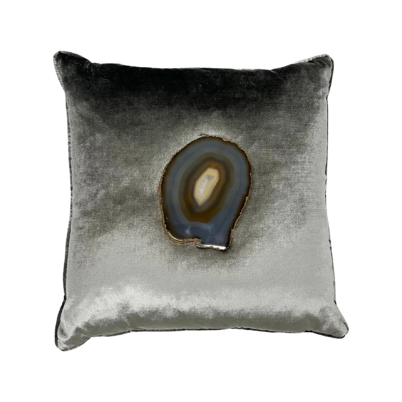 Agate Steel Velvet Pillow