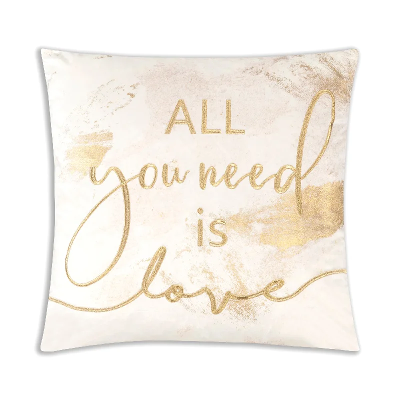 All You Need Word Pillow Ivory