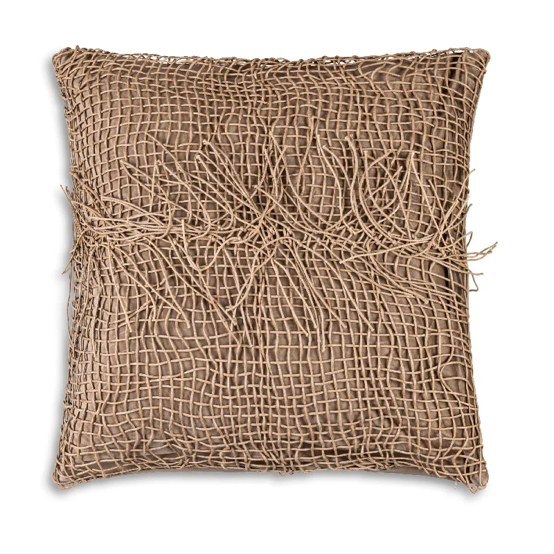 Atlas Beige Tassle Pillow