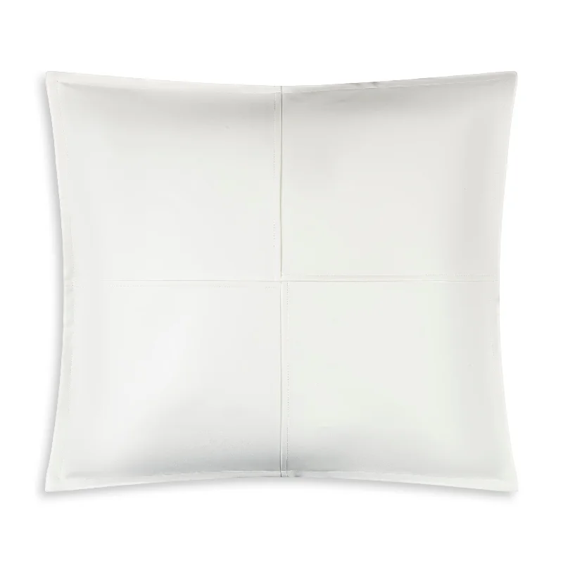 Atlas White Faux Leather Pillow