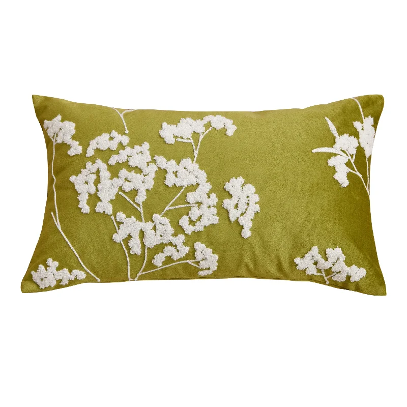 Baby's Breath Green Lumbar Pillow