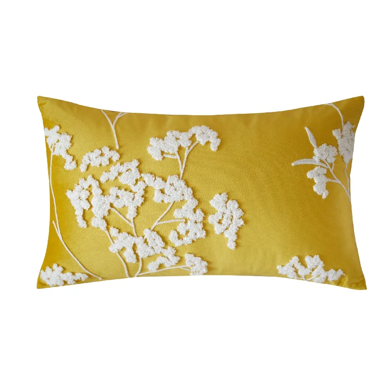 Baby's Breath Yellow Lumbar Pillow