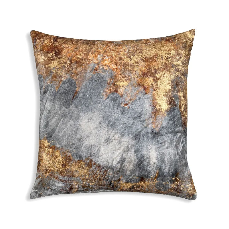 Bella Grey Gold Velvet Pillow