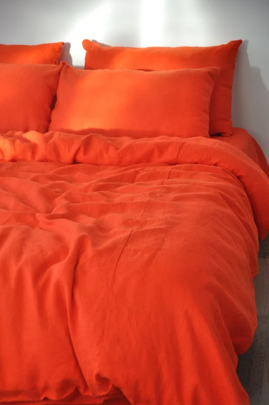 Bright orange duvet cover