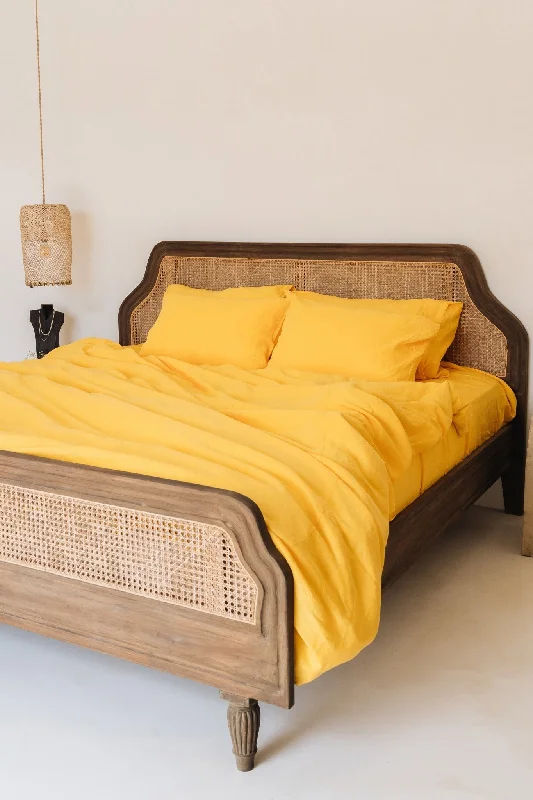 Bright yellow duvet cover