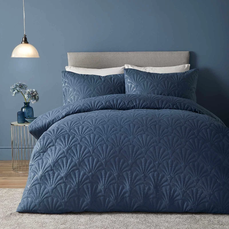 Cavali Duvet Cover Set Dark Blue