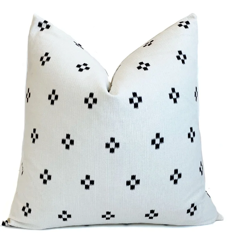 Chiang Mai Block Print Pillow Cover | Black + White