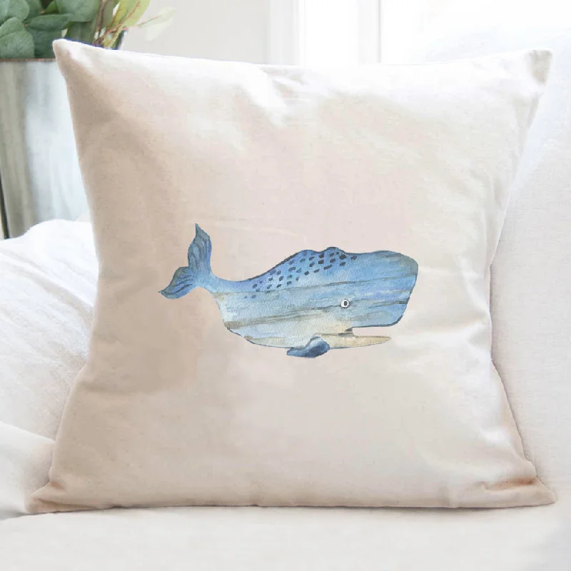 Coastal Wood Whale - Customizable Square Canvas Pillow