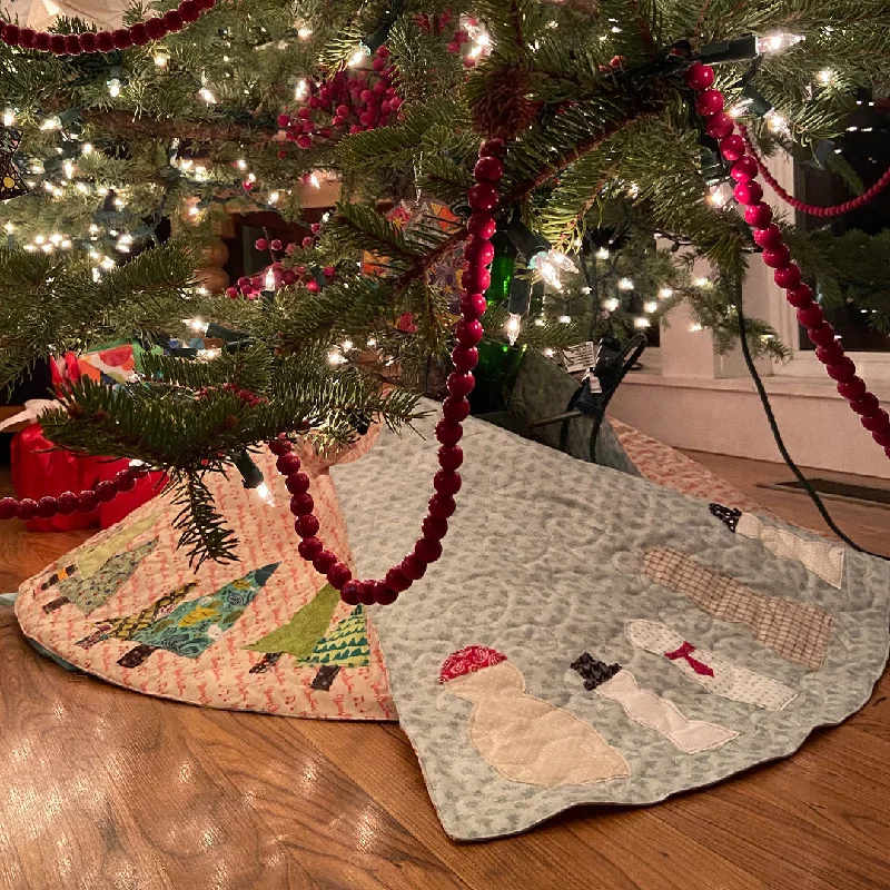 Let It Snow/ Oh Christmas Tree Reversible Tree Skirt PDF Quilt Pattern