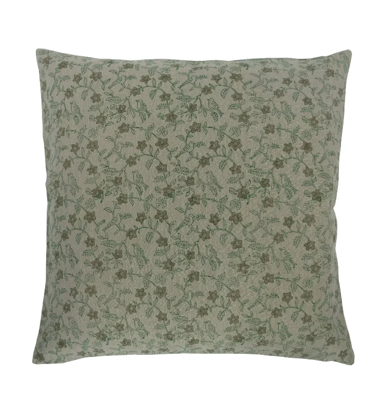 Cora Evergreen Linen Pillow