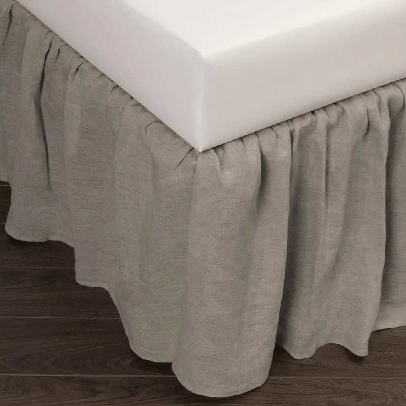 Cottage Home Sillo Grey Linen 3 Piece Tuck In Bed Skirt