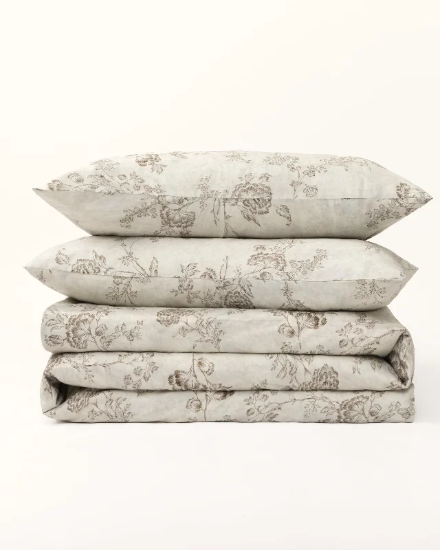 Classic Cotton Duvet Cover Set - Oriental Floral