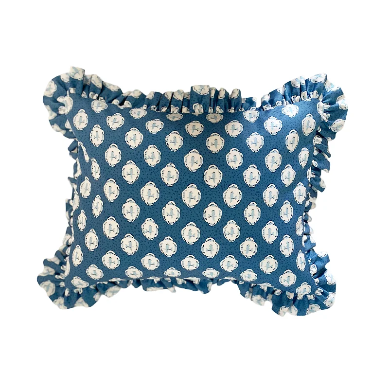 Dana Gibson Bellamy in Blue Pillow with Ruffles