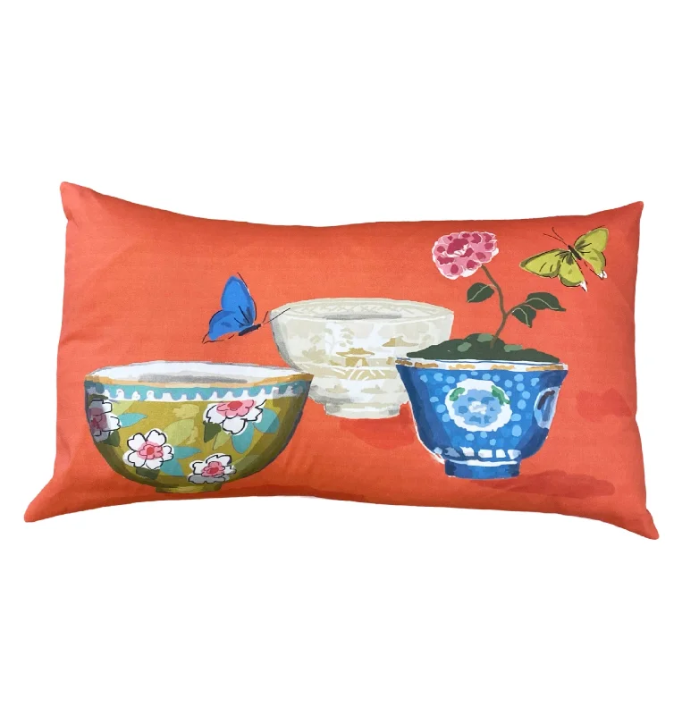 Dana Gibson Jumbo Rice Bowl Pillow with Chrysanthemum