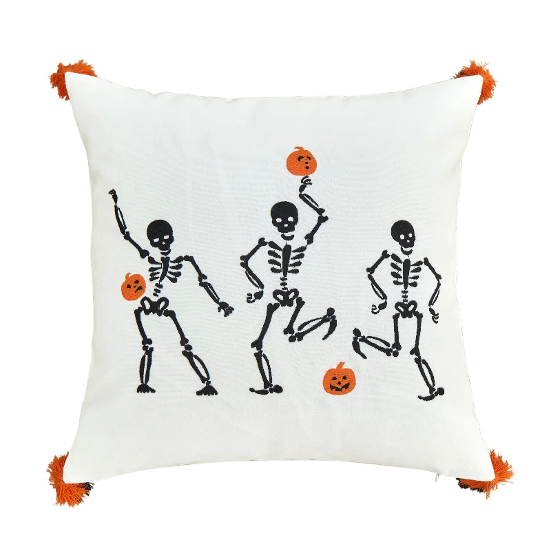 Dancing Skeletons Fringe Pillow