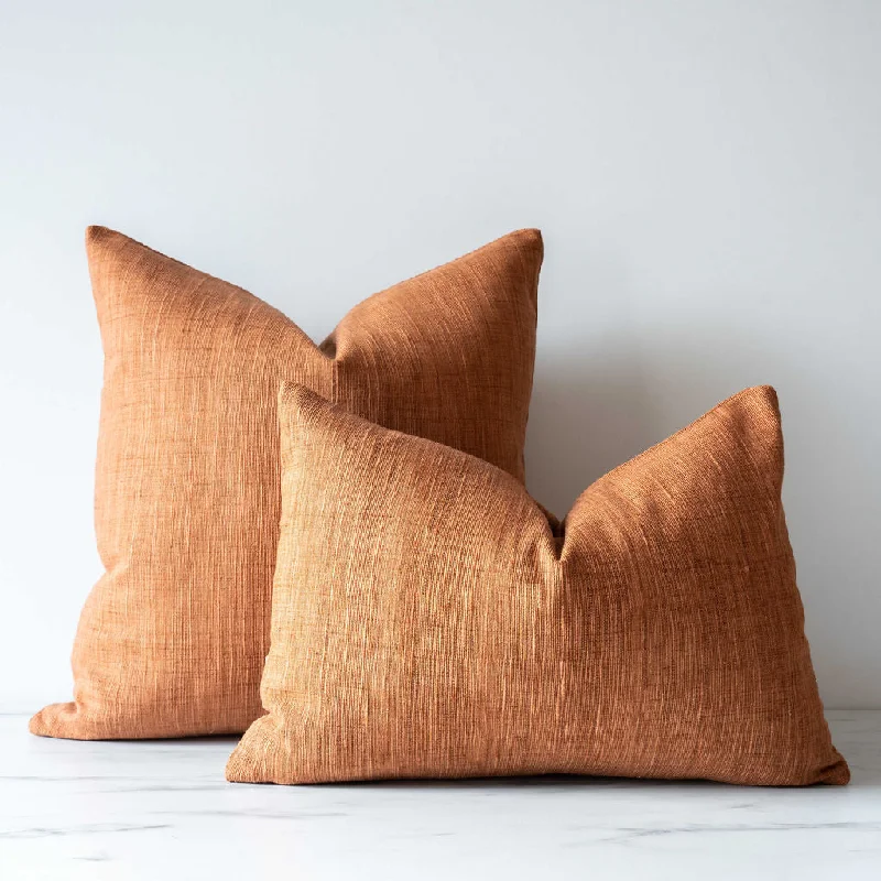 Double Sided Terracotta Thai Woven Pillow Cover