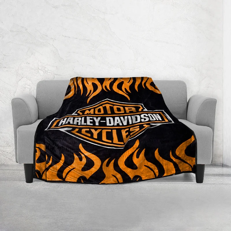 Elegant Comfort Harley Davidson Reversible Blanket Oversized Couch -  Queen Blanket