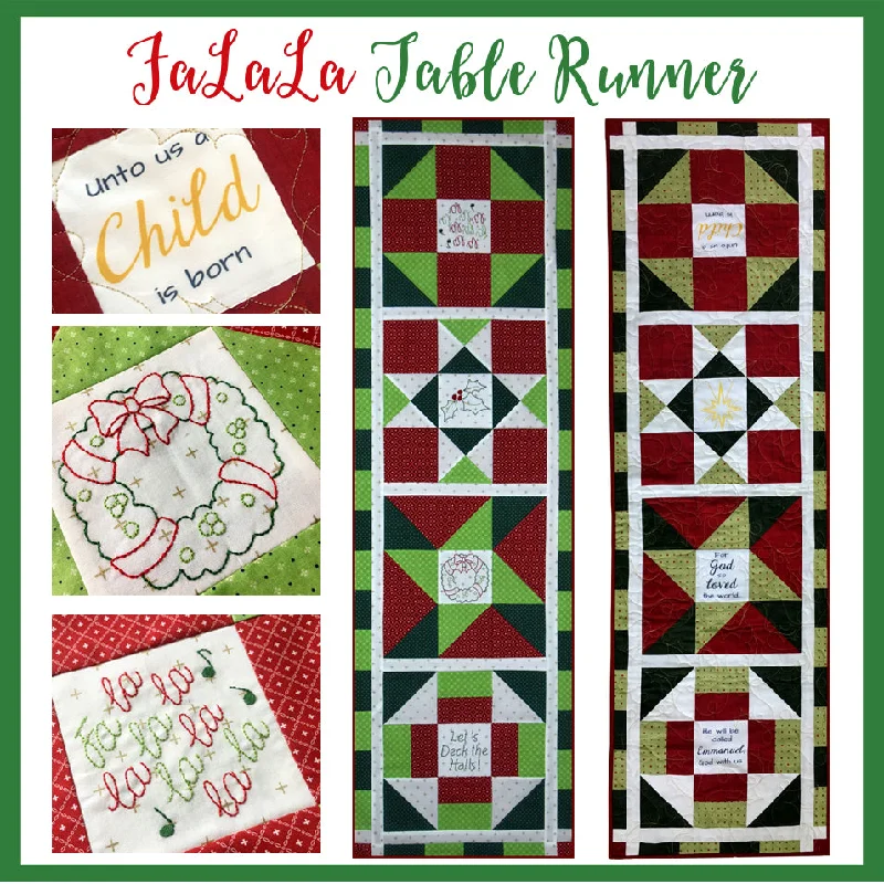 FaLaLa Holiday Table Runner - Digital Pattern