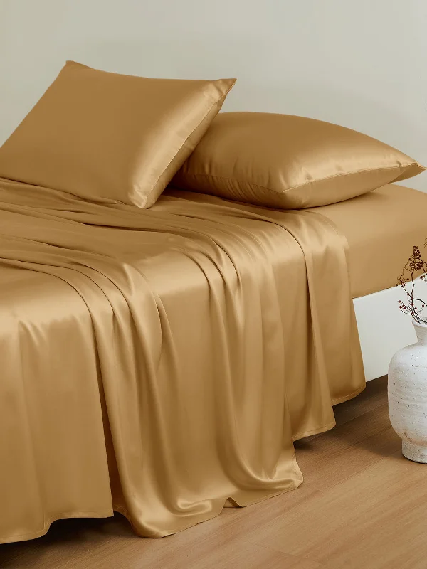 19 Momme Gold Pure Silk Sheet Set