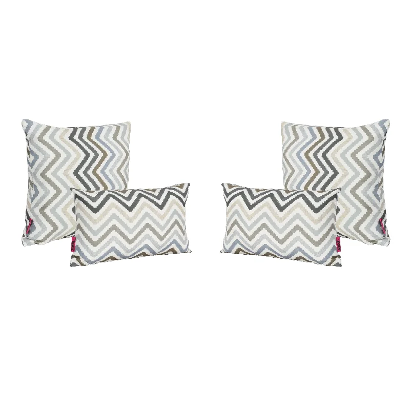 Kimpton Outdoor  Water Resistant Tasseled Square and Rectangular Throw Pillows (Set of 4)