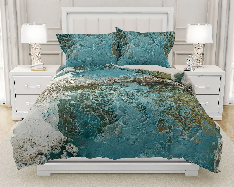 King, Queen or Twin Duvet Cover, Teal Aesthetic