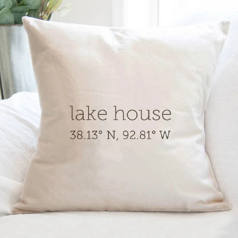 Lake House Coordinates - Square Canvas Pillow