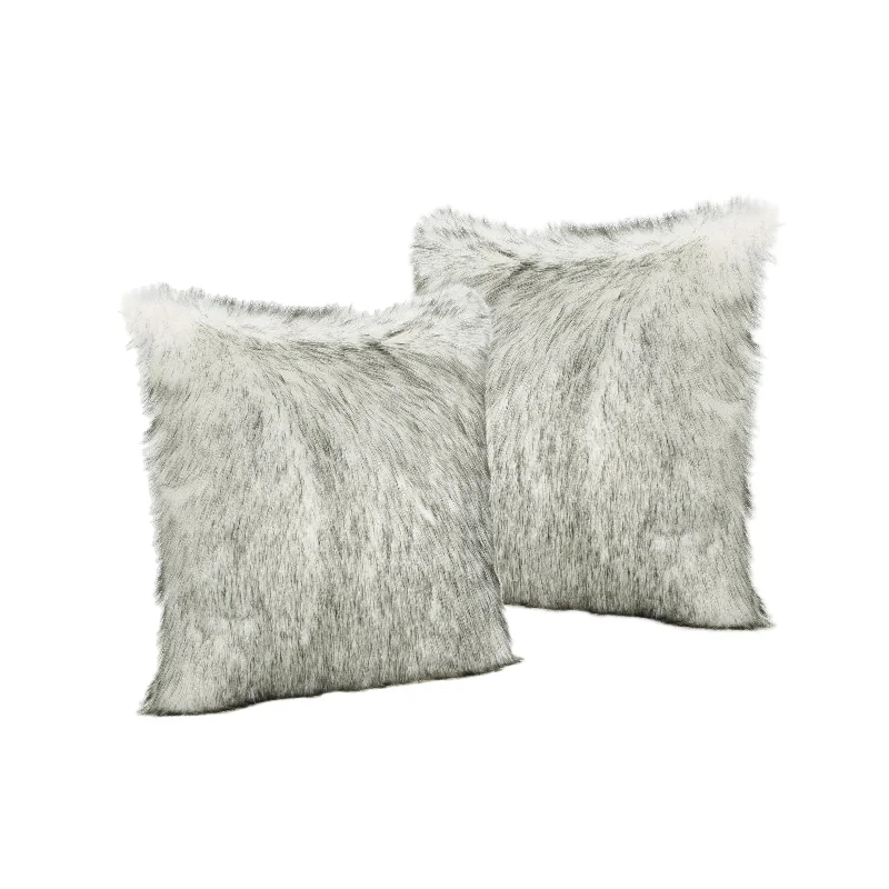 Laraine Furry Glam Faux Fur Throw Pillows (Set of 2)