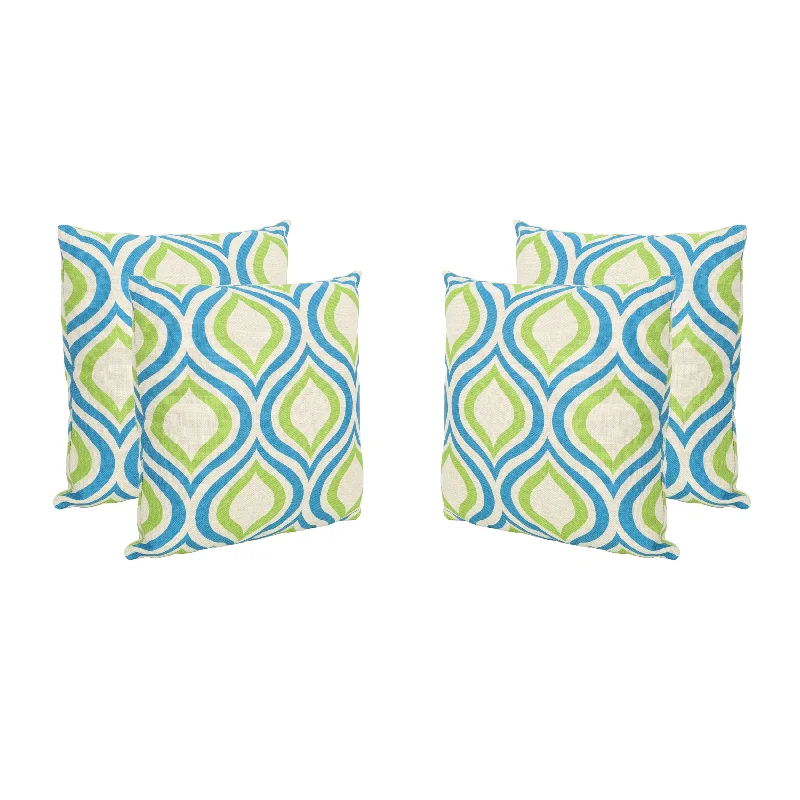 Larissa Outdoor 18" Water Resistant Square Pillows (Set of 4)