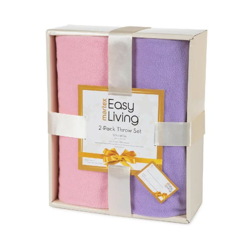 2-Pack Supersoft Winter Holiday Throw Gift Set by Martex Easy Living