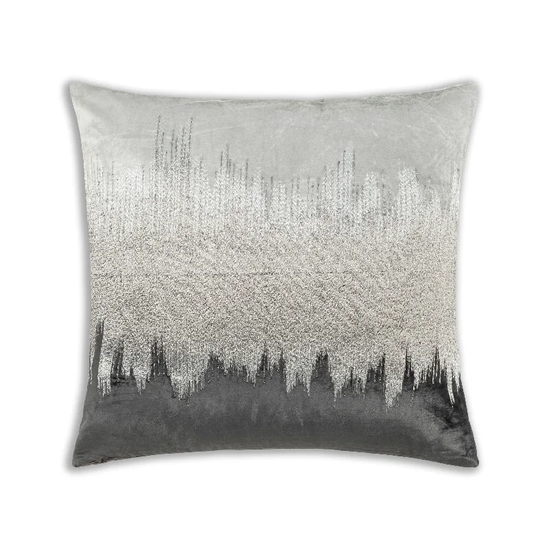 Mira Grey Silver Velvet Pillow