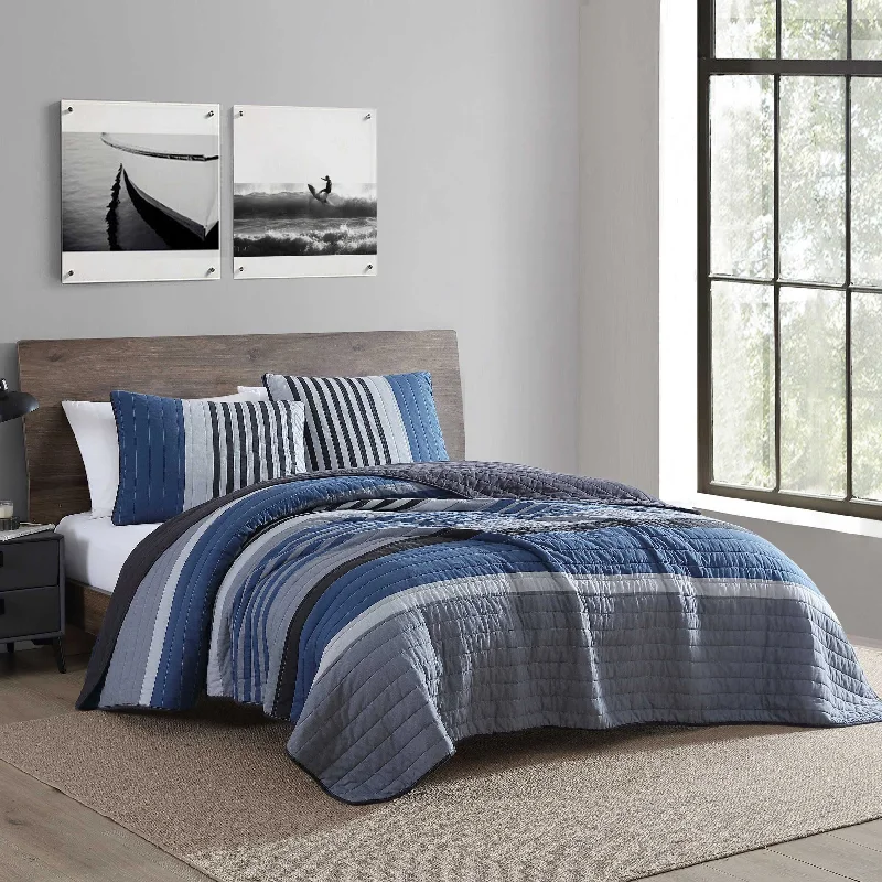 Nautica Rendon Charcoal Full/Queen Quilt & Sham Set