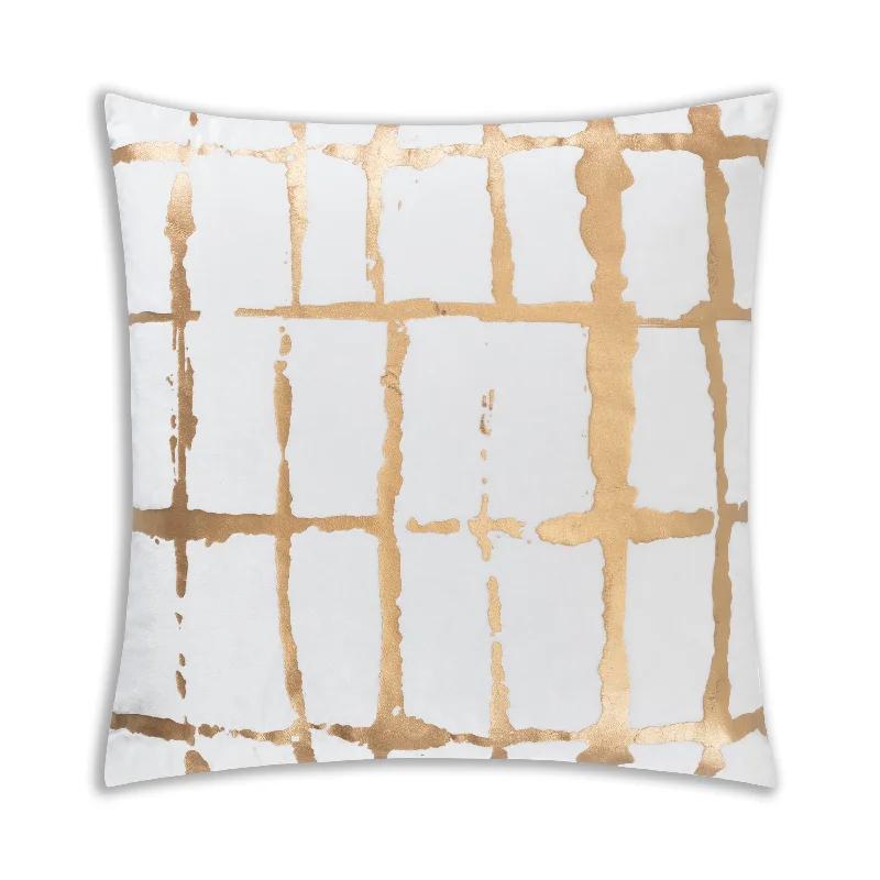 Oslo White Gold Velvet Pillow