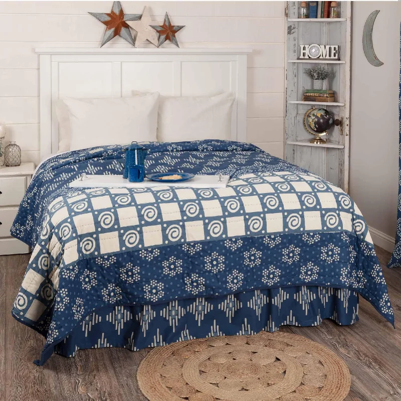 Paloma Indigo Queen Quilt 90Wx90L VHC Brands