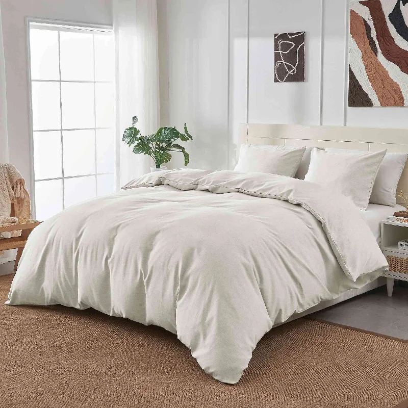 Peace Nest Solid Faux Flax Linen Duvet Cover Sets - Luxurious Comfort