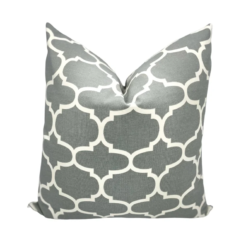 Grey Trellis Pillow Cover