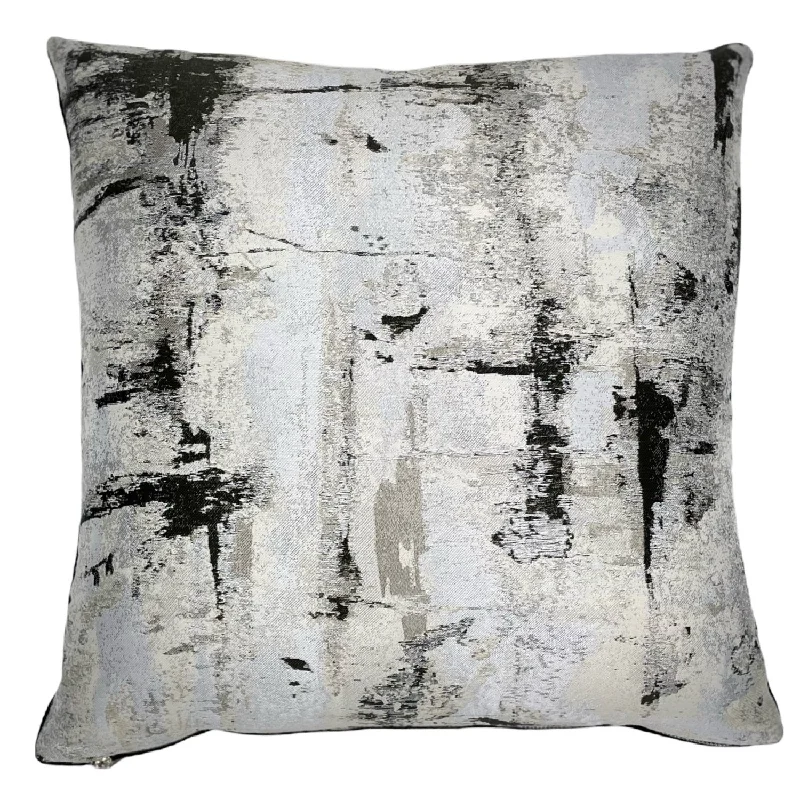 Silver metalic abstract print pillow cover