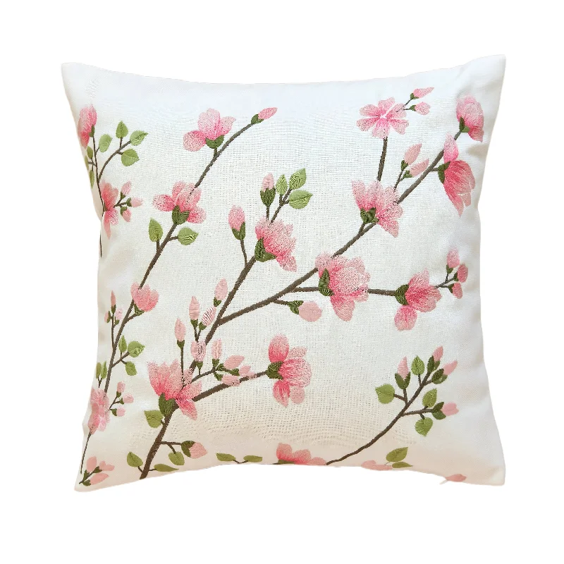 Pink Flower Branch Pillow