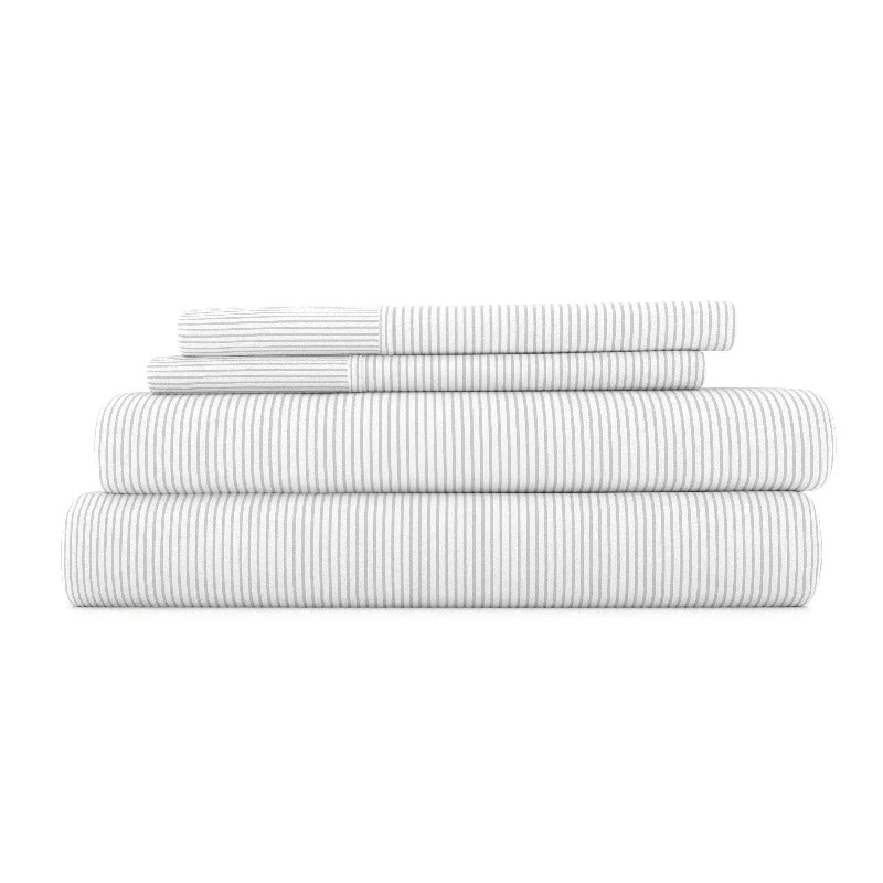 Pinstriped Pattern 4-Piece Sheet Set