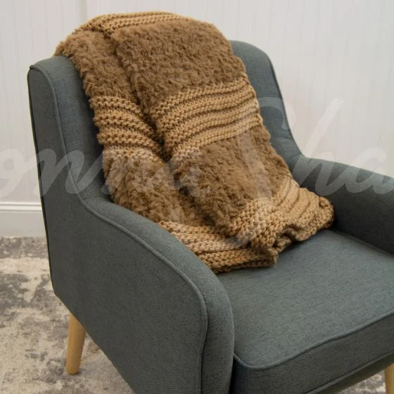 Plush Knit Throw ~ Camel