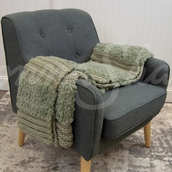 Plush Knit Throw ~ Sage