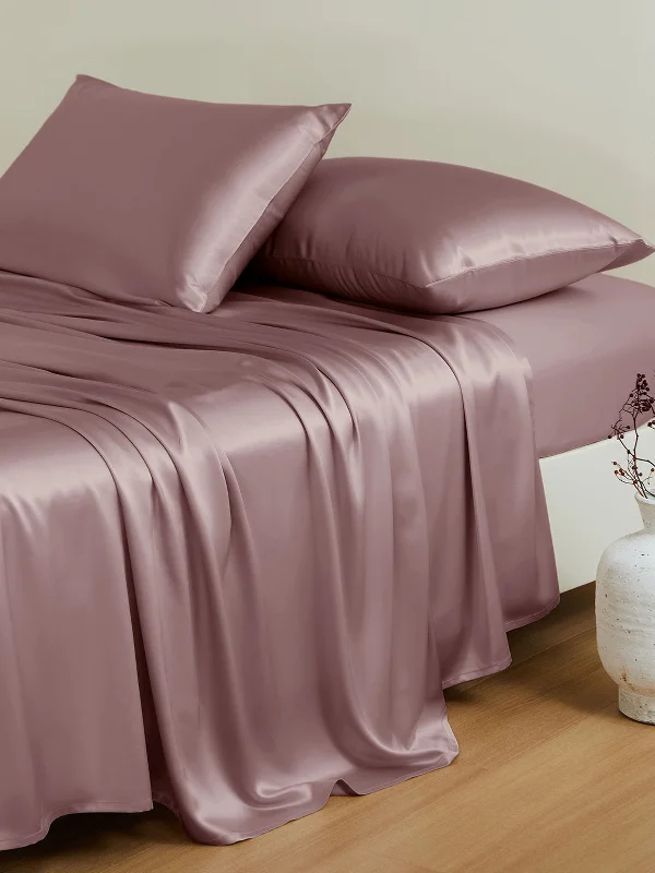 19 Momme Purple Silk Sheet Set