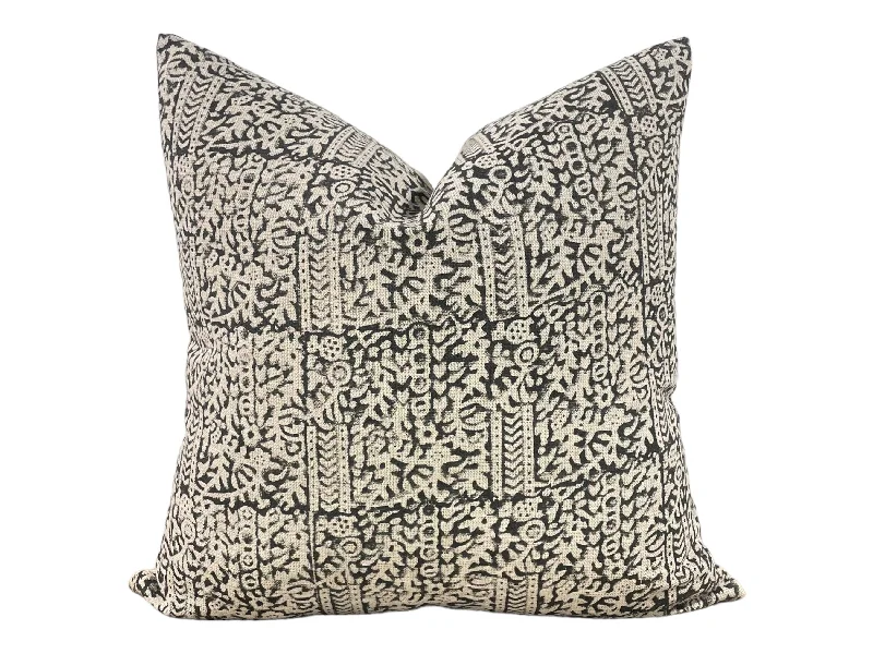 READY TO SHIP Designer "Escalon" Block Print Handloom Pillow Cover