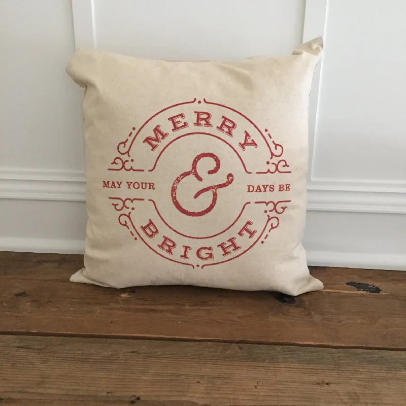 Merry & Bright Pillow Cover (Red)