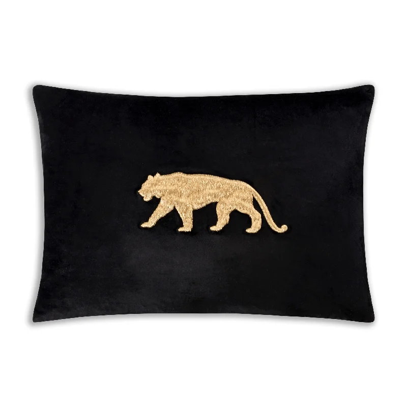 Rica Black And Gold Velvet Pillow