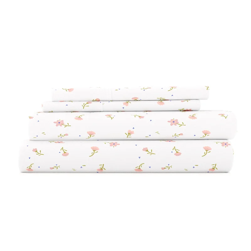 Floral Pattern 4-Piece Sheet Set